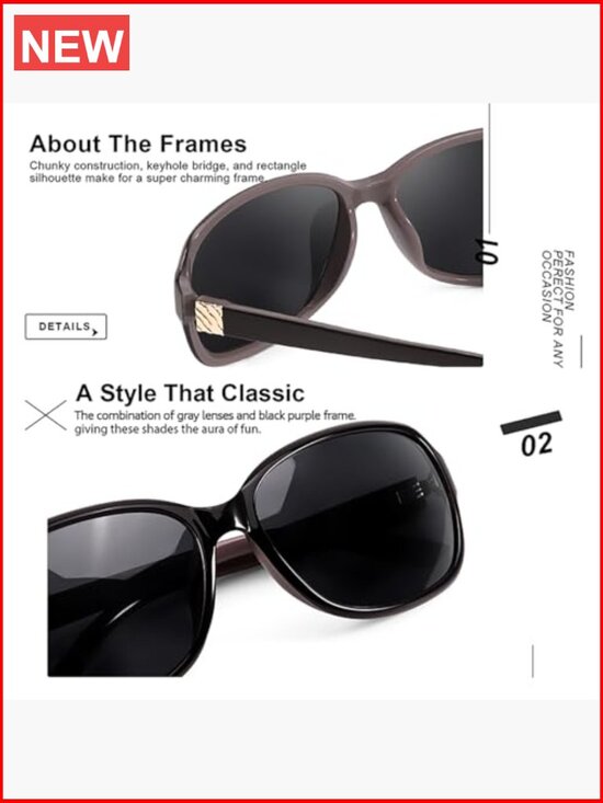 Polarized Square Wrap Sunglasses UV400 Protection Wraparound Shades main image 2